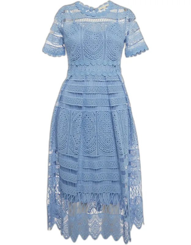 Roseray Lace Zip Up Midi Dress