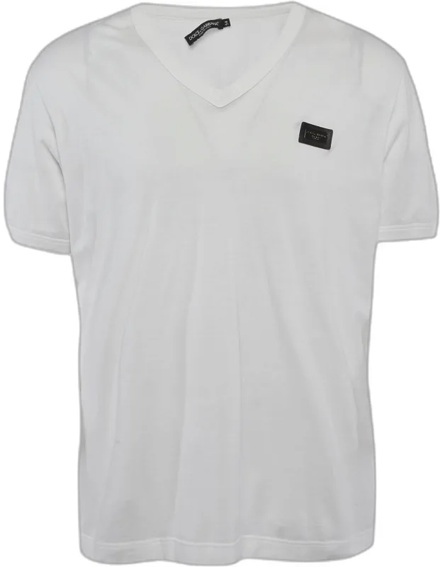 Logo Plaque Jersey V-neck T-shirt