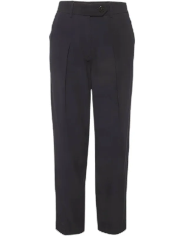 Midnight Blue Satin Crystal Embellished Trousers