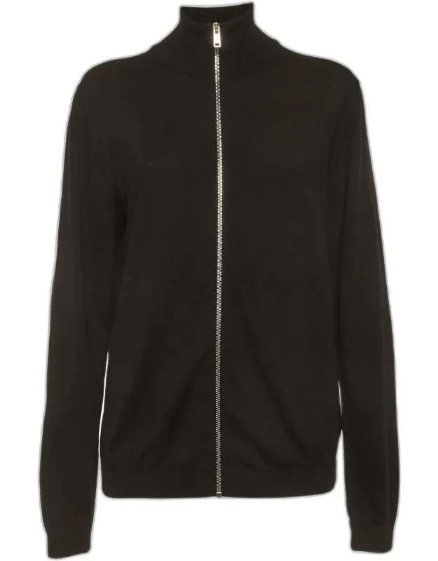 Wool Knit Zip Up Cardigan