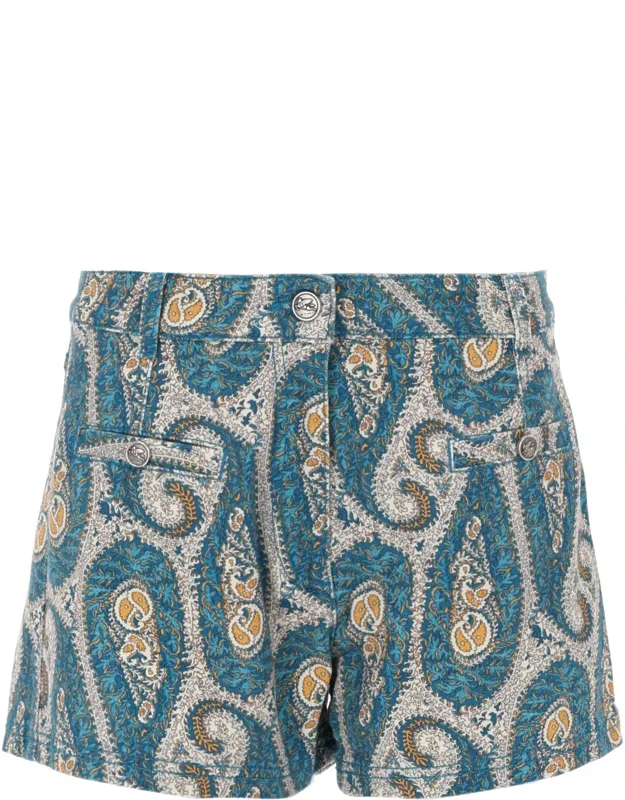 Paisley Print Shorts