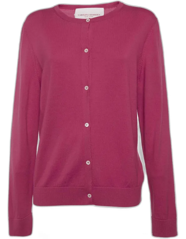 Wool Knit Button Front Cardigan