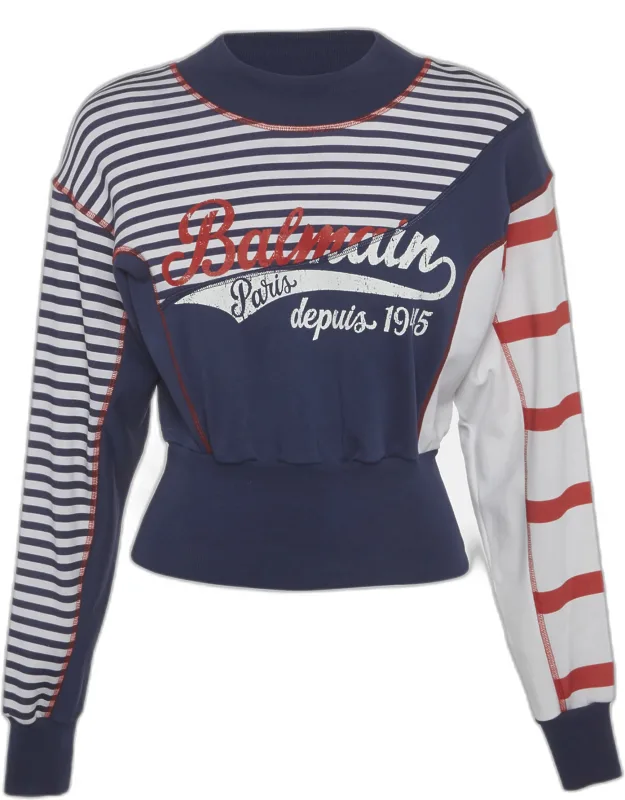 Printed Cotton Crop Sweatshirt