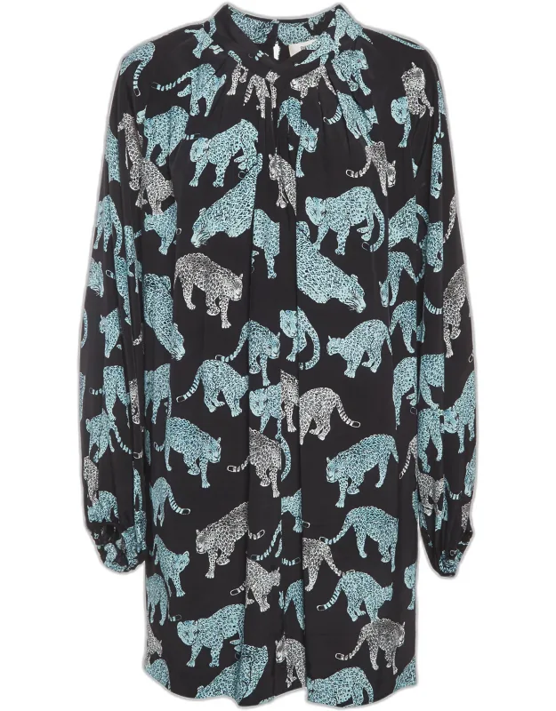 Printed Crepe Mini Dress