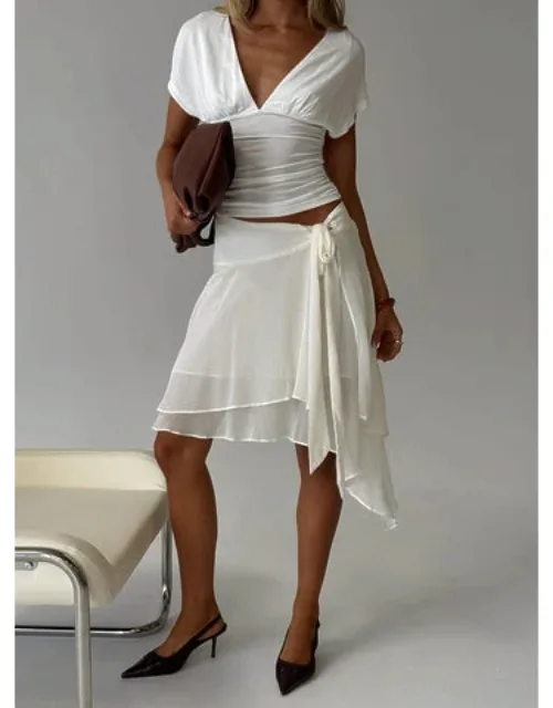 Tie Waist Chiffon Midi Skirt