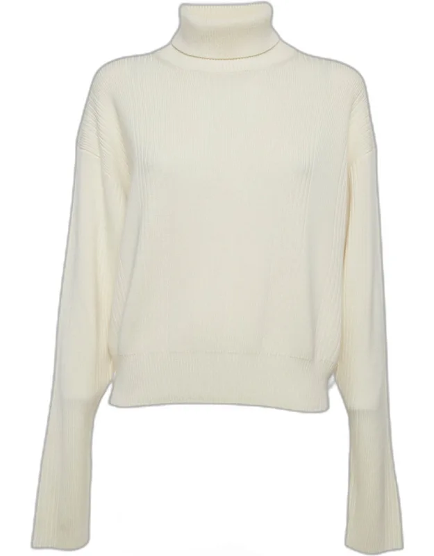 Rib Knit Wool Blend Pullover Sweater