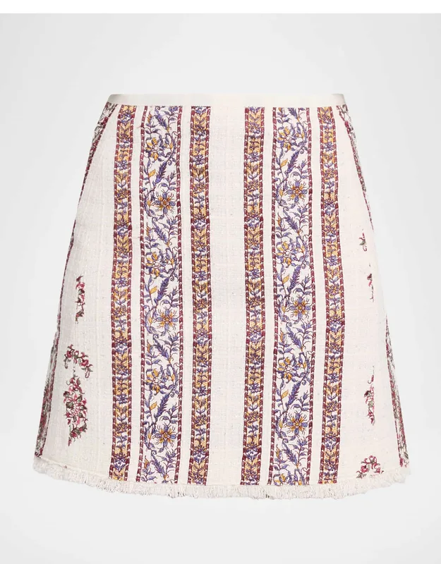 Floral Bouclé A-line Mini Skirt