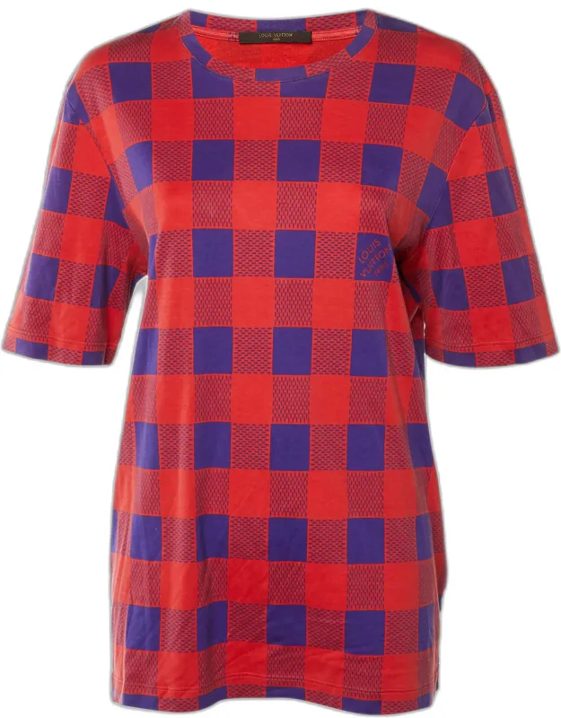 Masai Damier Print Cotton Knit T-shirt