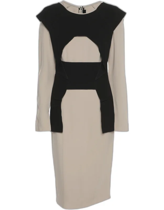 Stretch Crepe Long Sleeve Midi Dress