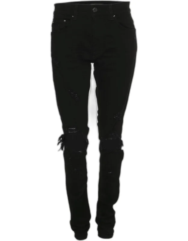 Black Denim Ripped Skinny Jeans