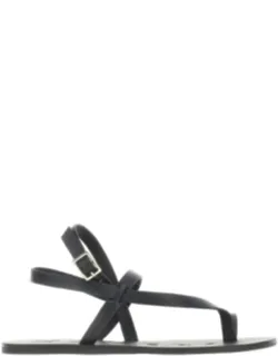 Thong Sandals With Ankle Strap And Rubber Sole
