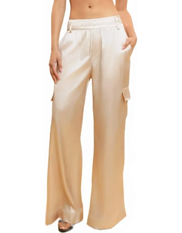 Satin Cargo Pants