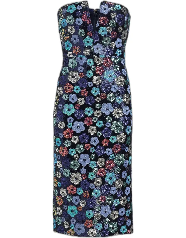Floral Sequin Midi Dress