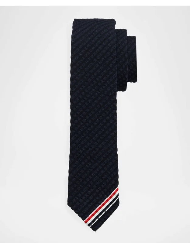 Grosgrain-trim Classic Wool Tie