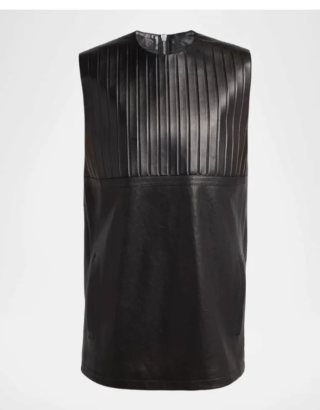 Pleated Leather Dress