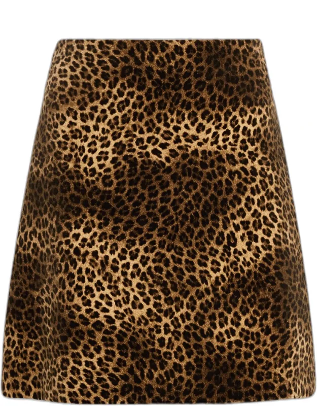 Leopard-print Cotton Mini Skirt