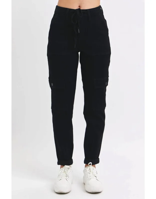 High Waist Cargo Cuffed Joggers