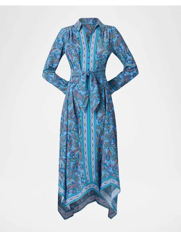 Paisley-print Handkerchief Midi Dress