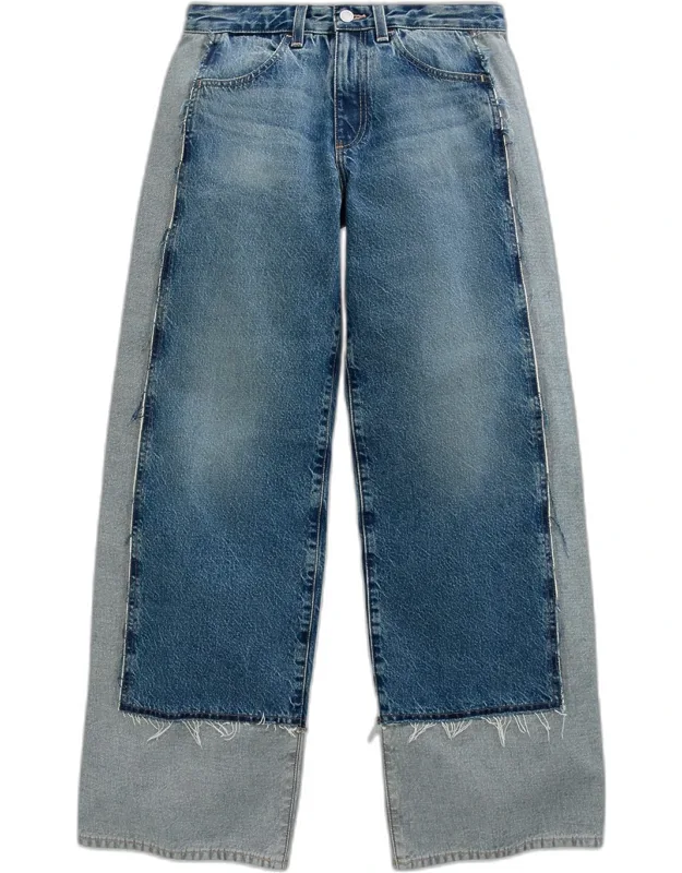 Adria Wide-leg Colorblock Rigid Denim Jeans