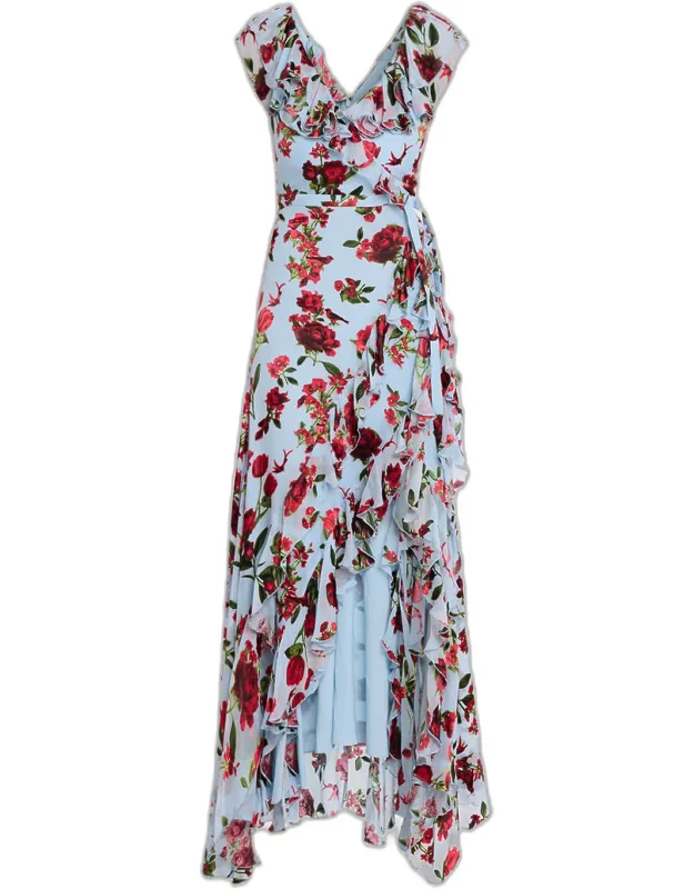 Ruffle Wrap Maxi Dress