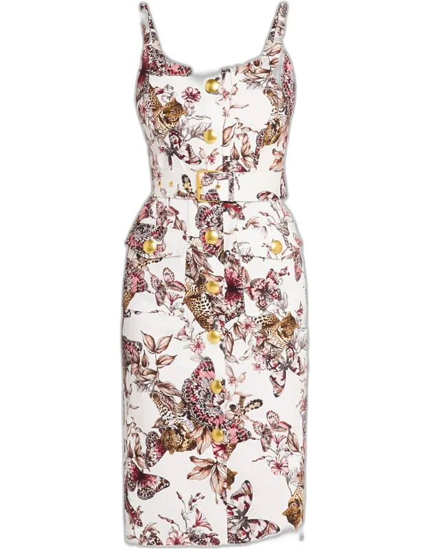Button-front Midi Dress