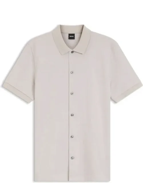 Regular-fit Shirt In Bubble-structure Cotton