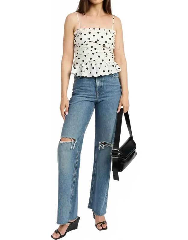 Peplum Top In Dots