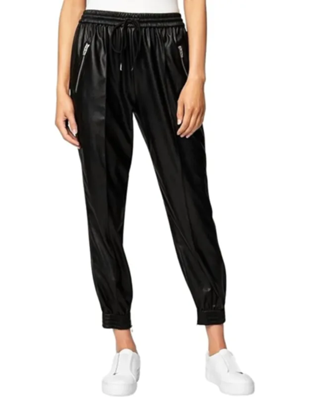 Faux Leather Joggers