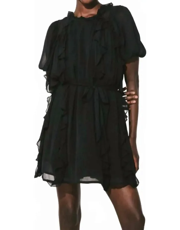 Solid Chiffon Mini Dress