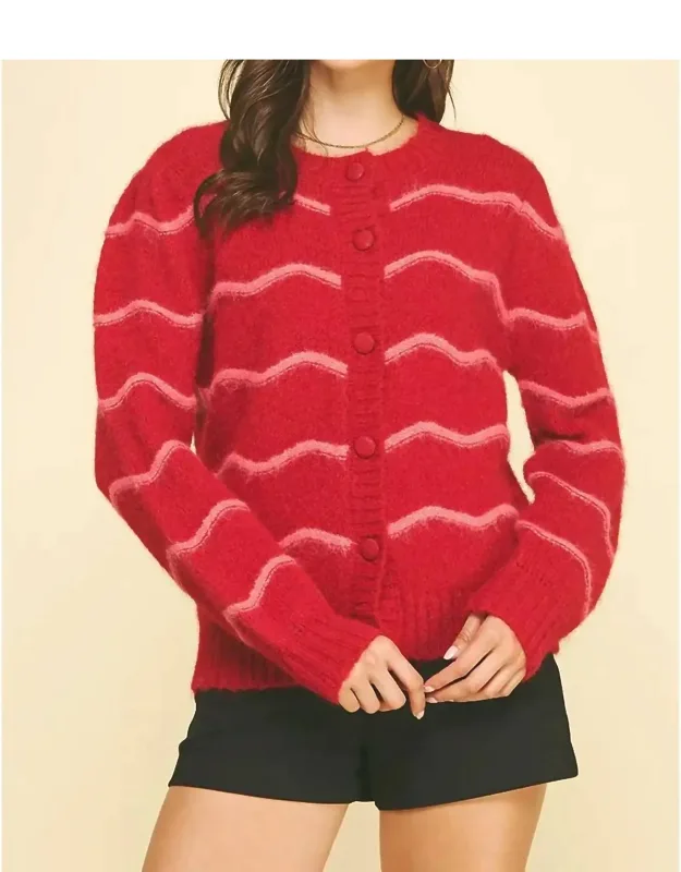 Sweetheart Striped Cardigan