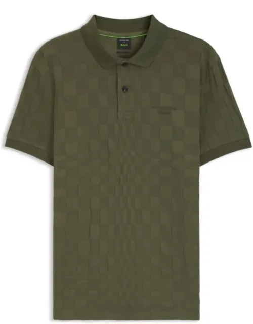 Polo Shirt In Jacquard-patterned Cotton