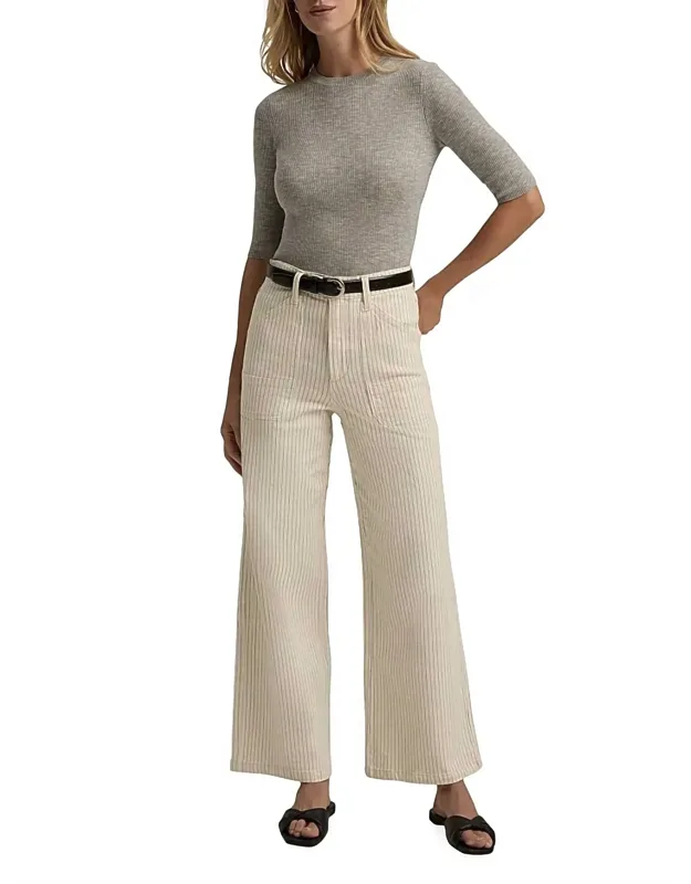 The Mischa Striped Cotton Utility Pants