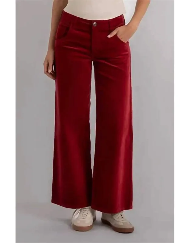 High Waist Wide Leg Velvet Pants
