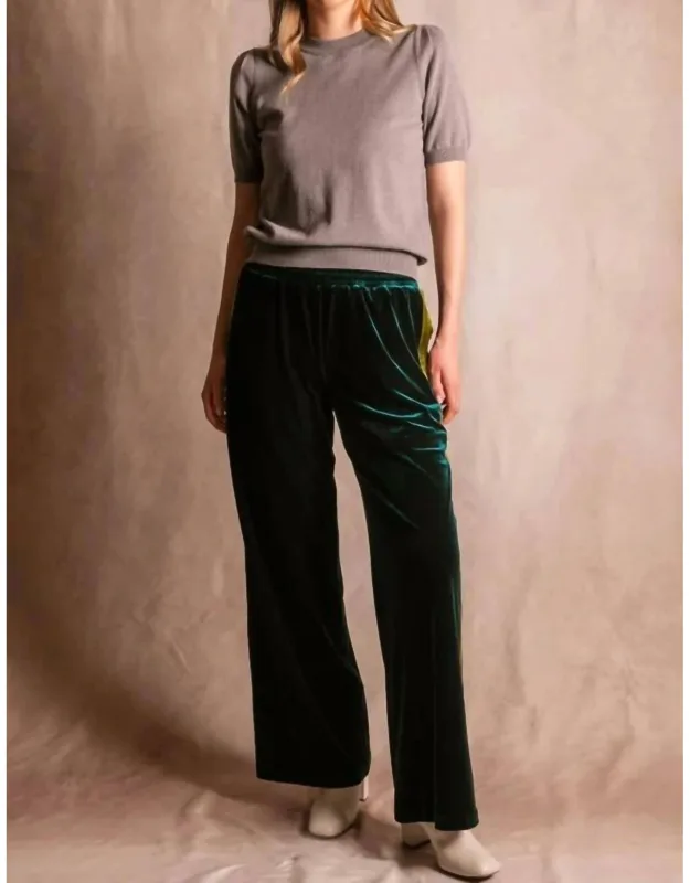 Velvet Contrast Side Stripe Pants