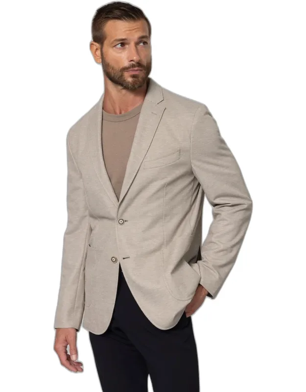 Gruner1949 Tailored Fit Pique Knit 4-way Stretch Sportcoat