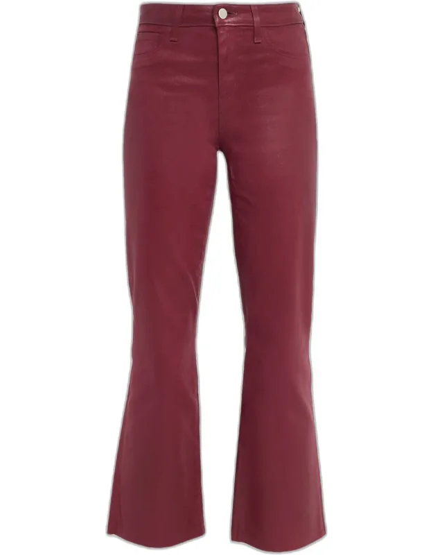 Kendra High-rise Coated Crop Flare Jeans