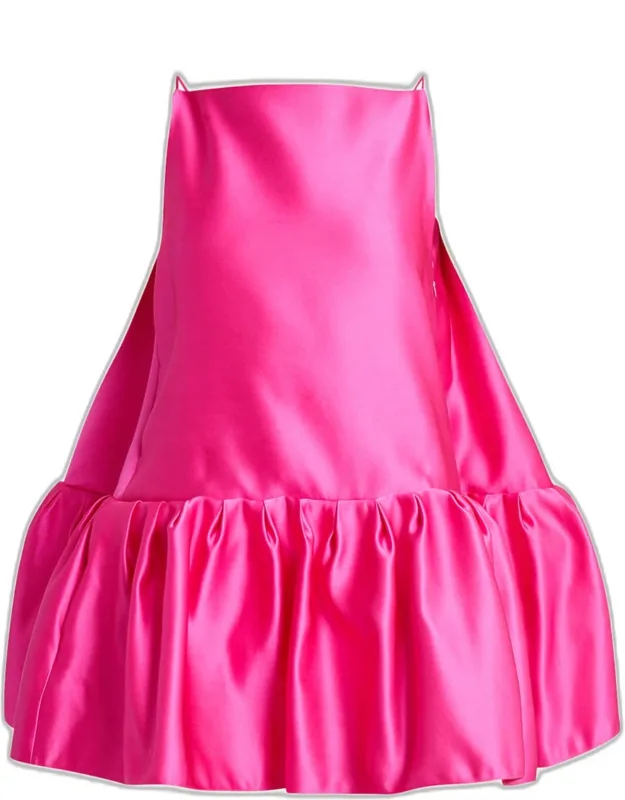 Ruffle Silk Sleeveless Mini Dress