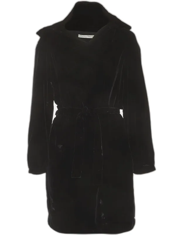 Velvet Belted Hoodie Mini Dress