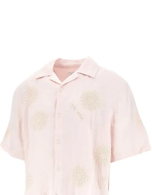 Embroidered Flowers Linen Shirt