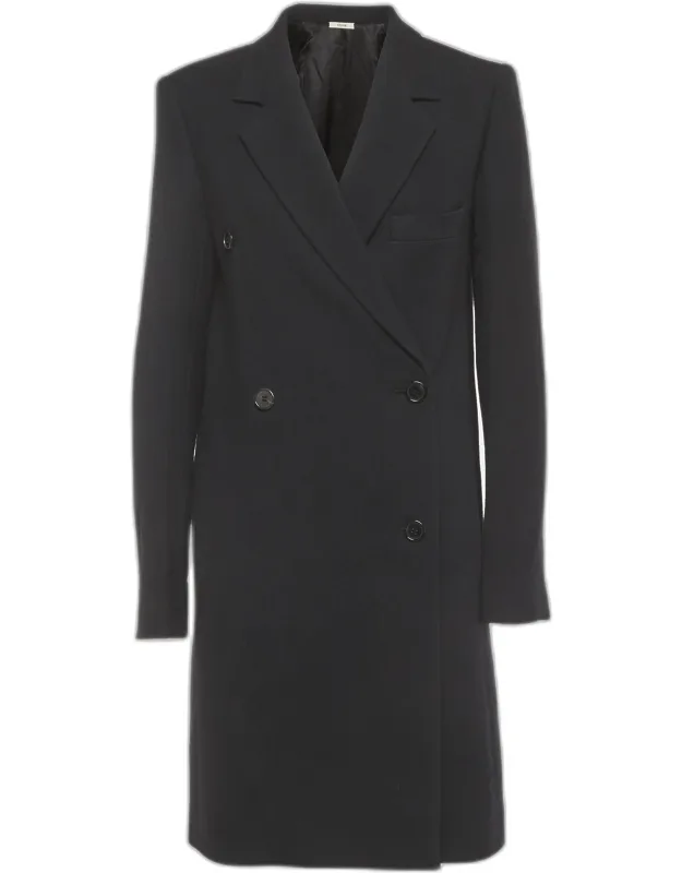 Wool Double Breasted Long Coat