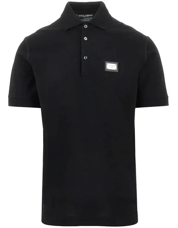 Piquet Polo Shirt With Logo Plate