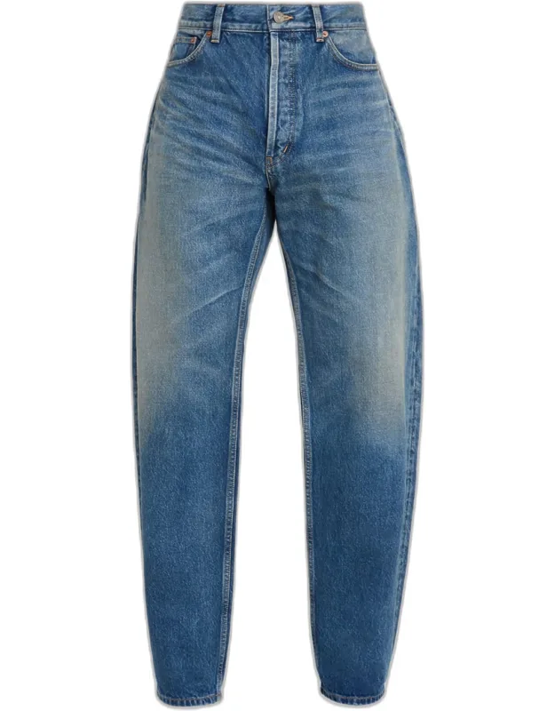 High Rise Barrel-leg Jeans
