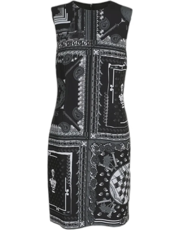 Printed Satin Sleeveless Midi Dress
