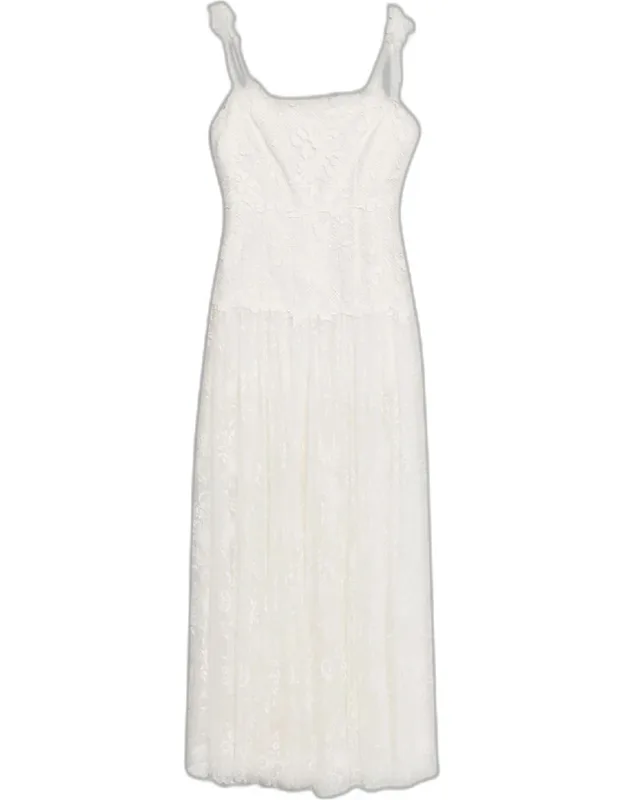 Sleeveless Square-neck Lace Maxi Dress