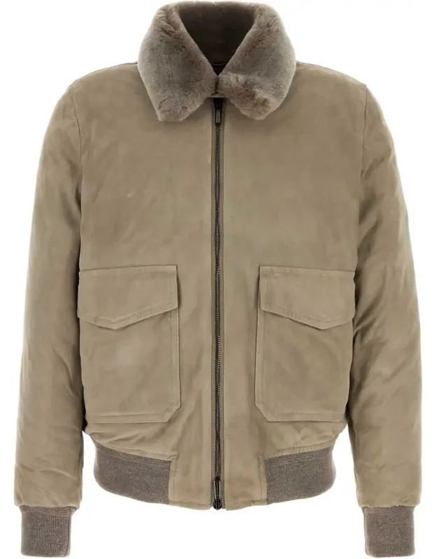Dove Grey Suede Antenore Dow Jacket
