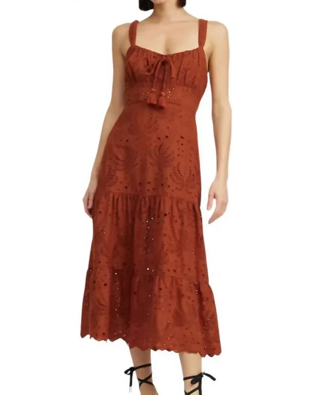 Take Her Everywhere Eyelet Corset Midi Dress