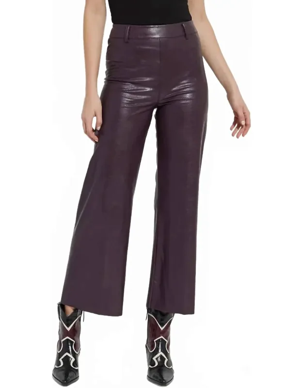 Hi Waist Vegan Leather Wide Leg Pants