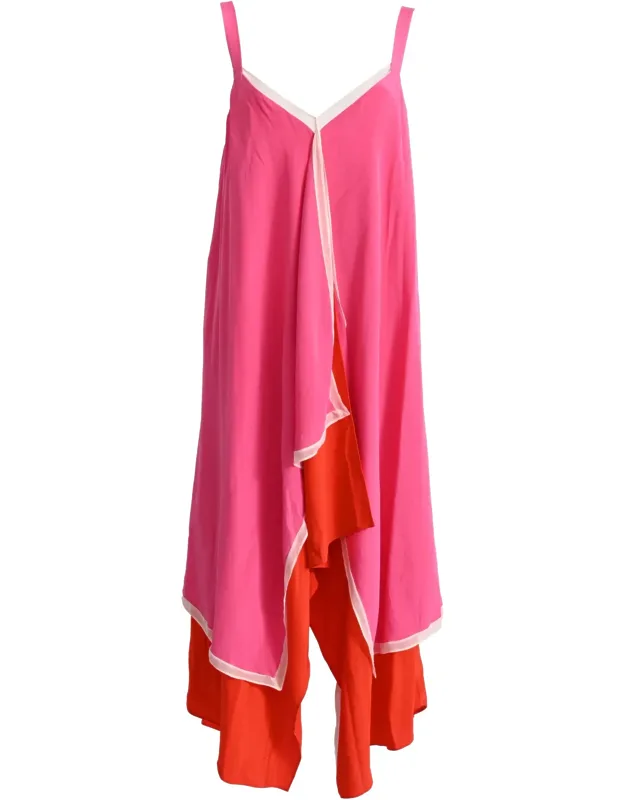 V-neck Sleeveless Midi Dress