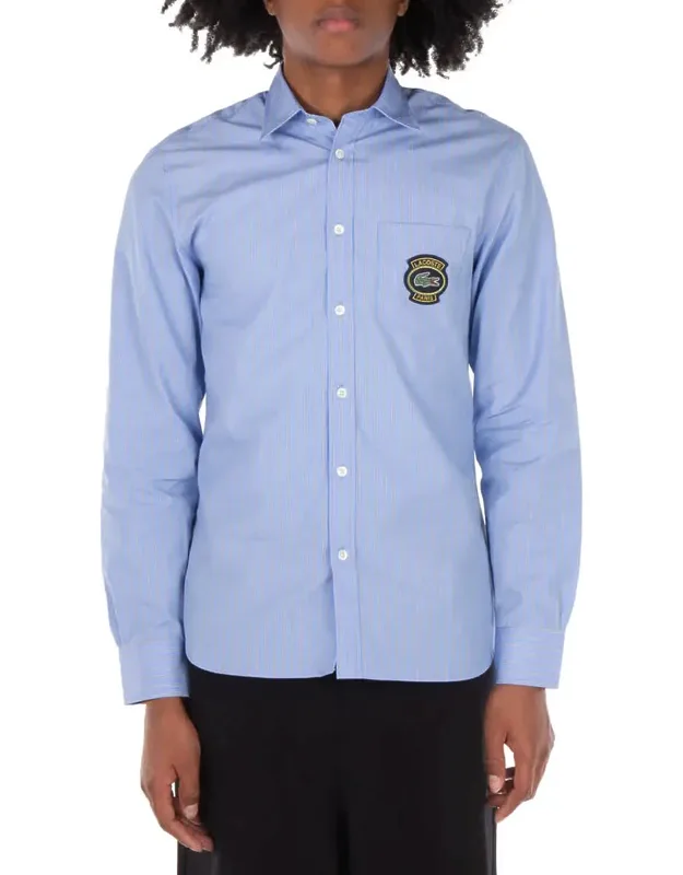Striped Cotton Poplin Long-sleeve Shirt