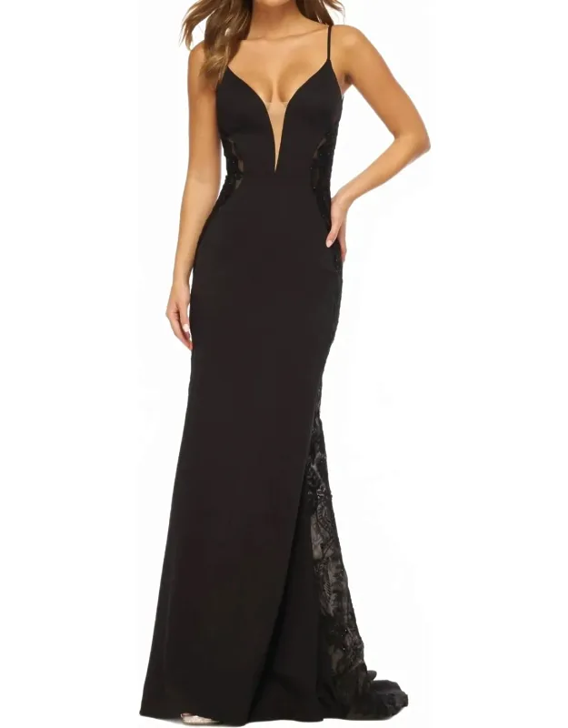 Lace Sides Backless Dress